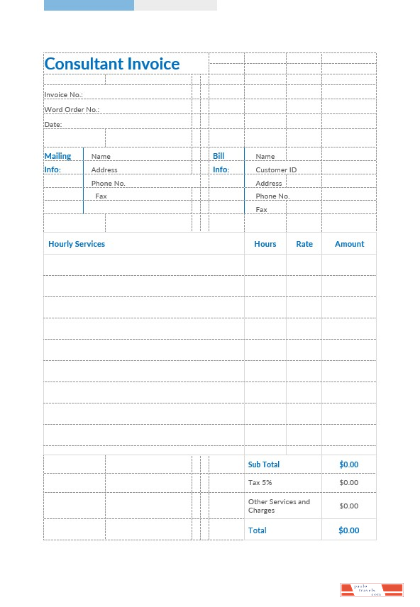 Consultant Invoice Template PSD template